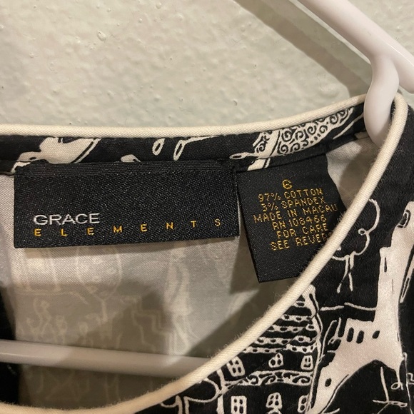 Grace Elements Black and White Patterned Mini Dress - Picture 3 of 4